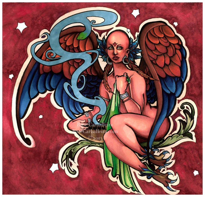 Ink. Watercolor. Marker