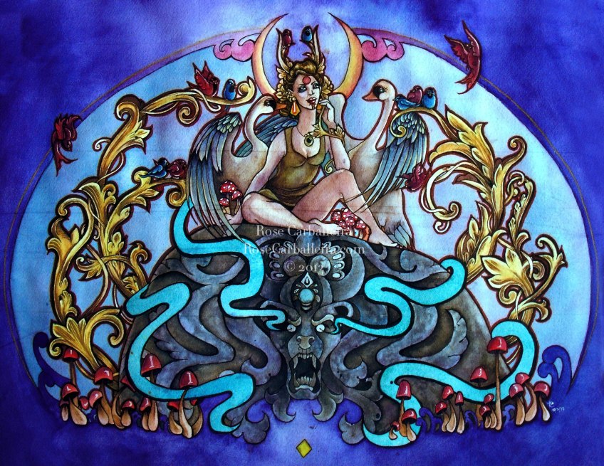 Ink. Watercolor. Colored Pencil