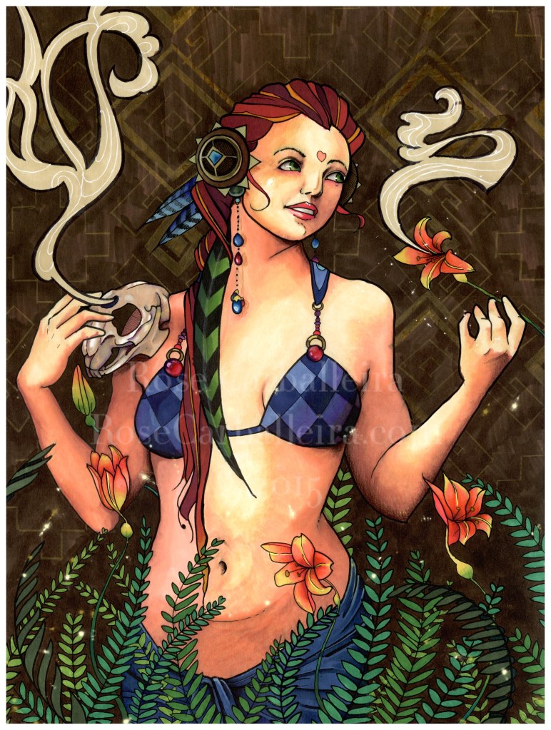 Ink, Marker, and Colored Pencil